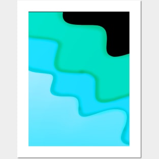 Abstract Pattern Cascade Mint Ice Cream Design Posters and Art